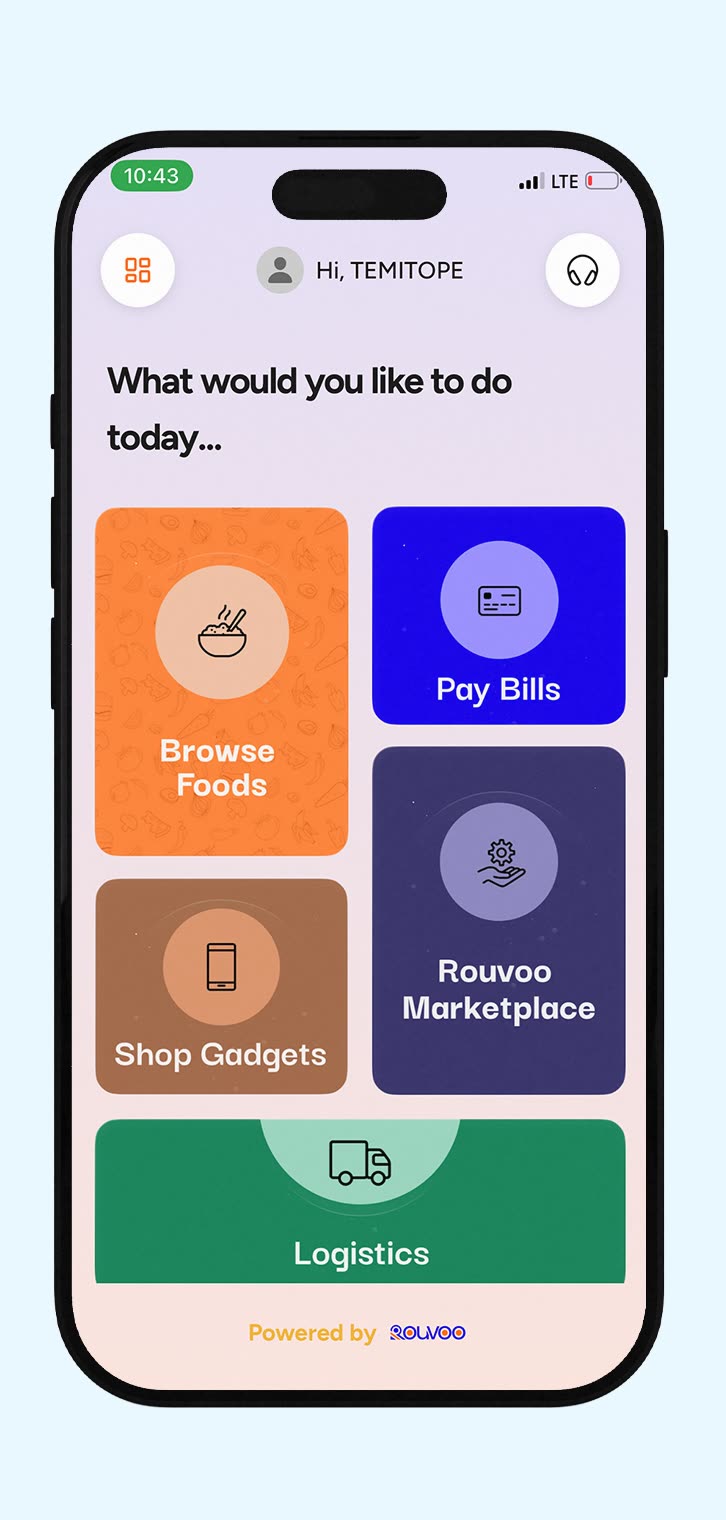 Rouvoo app on a phone
